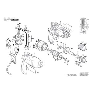 для дрели Bosch GBM 450 RE 230 V 0601144503, деталировка 1