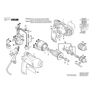 для дрели Bosch GBM 6 RE 230 V 0601145503, деталировка 1