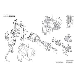 для дрели Bosch GBM 6 RE 230 V 0601145603, деталировка 1