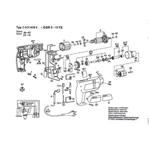 для дрели-шуруповерта Bosch GSR 5-11 TE 220 V 0601419603, деталировка 1