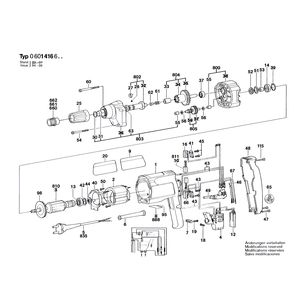 для шуруповерта Bosch GSR 6-16 TE 220 V 0601416603, деталировка 1