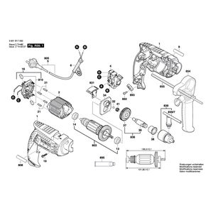 для ударной дрели Bosch GSB 13 230 V 3601B17092, деталировка 1