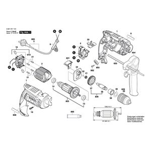 для ударной дрели Bosch GSB 13 RE 230 V 3601B17101, деталировка 1