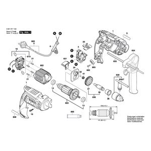 для ударной дрели Bosch GSB 13 RE 230 V 3601B17103, деталировка 1