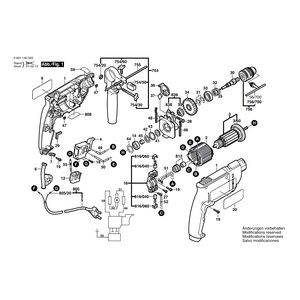 для ударной дрели Bosch GSB 16 230 V 0601140003, деталировка 1