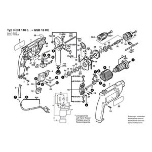 для ударной дрели Bosch GSB 16 RE 230 V 0601140603, деталировка 1