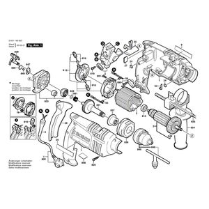 для ударной дрели Bosch GSB 16 RE 230 V 0601148603, деталировка 1