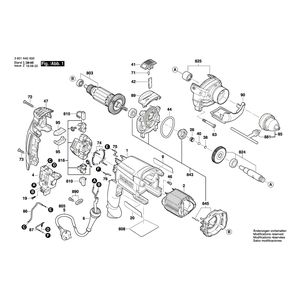 для ударной дрели Bosch GSB 16 RE 230 V 3601A4E600, деталировка 1