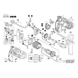 для ударной дрели Bosch GSB 1600 230 V 3601B18105, деталировка 1