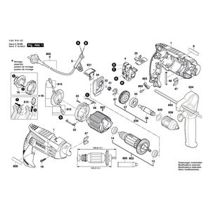 для ударной дрели Bosch GSB 1600 230 V 3601B18123, деталировка 1