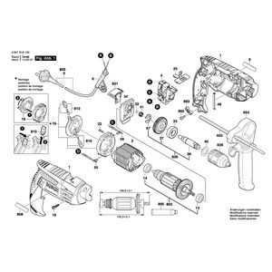 для ударной дрели Bosch GSB 1600 RE 230 V 3601B18100, деталировка 1