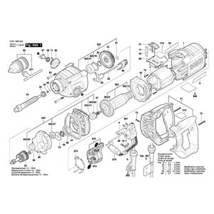 для ударной дрели Bosch GSB 162-2 230 V 3601A8B004, деталировка 1