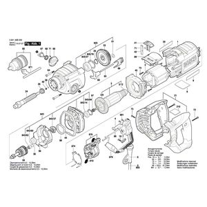 для ударной дрели Bosch GSB 162-2 RE 230 V 3601A8B000, деталировка 1