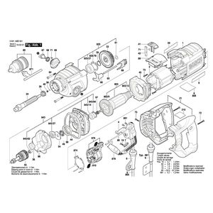 для ударной дрели Bosch GSB 162-2 RE 230 V 3601A8B001, деталировка 1