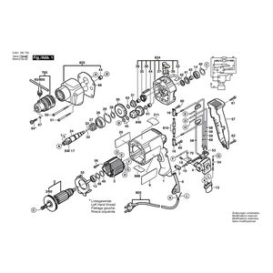 для ударной дрели Bosch GSB 18 RE 230 V 0601195703, деталировка 1