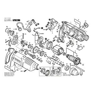 для ударной дрели Bosch GSB 18-2 230 V 060117A003, деталировка 1