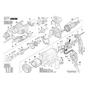 для ударной дрели Bosch GSB 19-2 RE 230 V 3601A7B600, деталировка 1