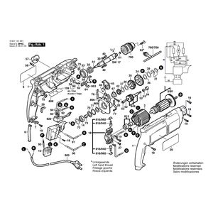 для ударной дрели Bosch GSB 2-600 RE 230 V 0601141691, деталировка 1