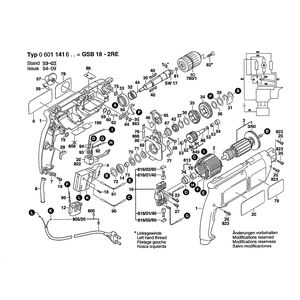 для ударной дрели Bosch GSB 2-650 RE 230 V 0601141692, деталировка 1