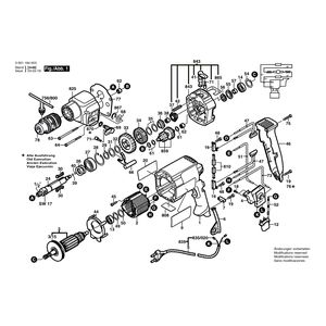 для ударной дрели Bosch GSB 20-2 230 V 0601184003, деталировка 1