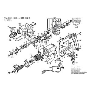 для ударной дрели Bosch GSB 20-2 E 220 V 0601184703, деталировка 1