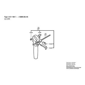 для ударной дрели Bosch GSB 20-2 E 220 V 0601184703, деталировка 2