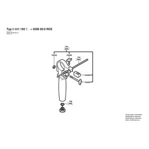 для ударной дрели Bosch GSB 20-2 RCE 230 V 0601192703, деталировка 2