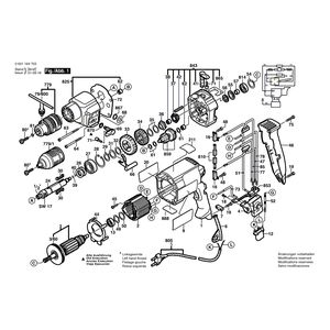 для ударной дрели Bosch GSB 20-2 RE 230 V 0601194703, деталировка 1