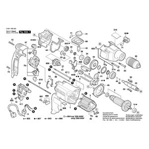 для ударной дрели Bosch GSB 20-2 RE 230 V 060119B503, деталировка 1