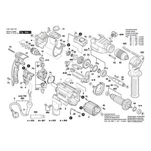 для ударной дрели Bosch GSB 21-2 RCT 230 V 3601A9C700, деталировка 1