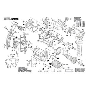 для ударной дрели Bosch GSB 21-2 RE 230 V 3601A9C500, деталировка 1