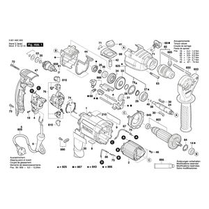 для ударной дрели Bosch GSB 21-2 RE 230 V 3601A9C600, деталировка 1