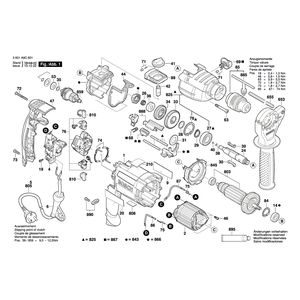 для ударной дрели Bosch GSB 21-2 RE 230 V 3601A9C601, деталировка 1