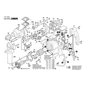 для ударной дрели Bosch GSB 22-2 RCE 230 V 0601146703, деталировка 1