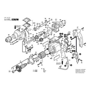 для ударной дрели Bosch GSB 2200 230 V 060115A703, деталировка 1