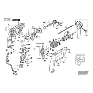 для ударной дрели Bosch GSB 450 RE 230 V 0601149703, деталировка 1