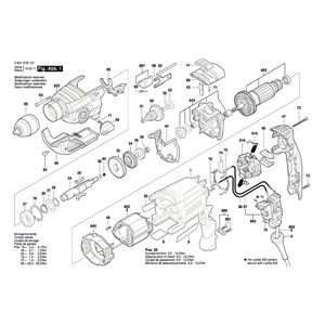 для ударной дрели Bosch GSB 780-2 RE 230 V 3601A7B101, деталировка 1