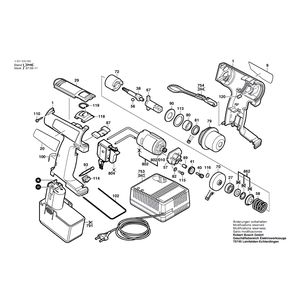 для аккумуляторного импульсного гайковерта Bosch GDR 100 12 V 0601939620, деталировка 1