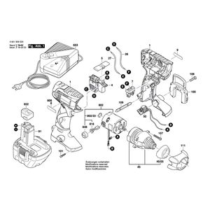 для аккумуляторного импульсного гайковерта Bosch GDR 12 V 12 V 0601909521, деталировка 1