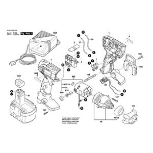 для аккумуляторного импульсного гайковерта Bosch GDR 14,4 V 14.4 V 0601909421, деталировка 1