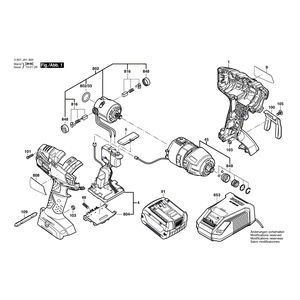 для аккумуляторного импульсного гайковерта Bosch GDR 14,4 V-LI MF 14.4 V 3601JA1900, деталировка 1