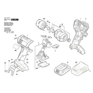 для аккумуляторного импульсного гайковерта Bosch GDR 14,4-LI 14.4 V 3601JA9000, деталировка 1