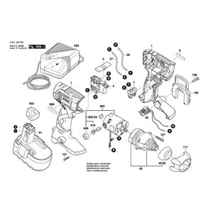 для аккумуляторного импульсного гайковерта Bosch GDR 18 V 18 V 3601J09300, деталировка 1