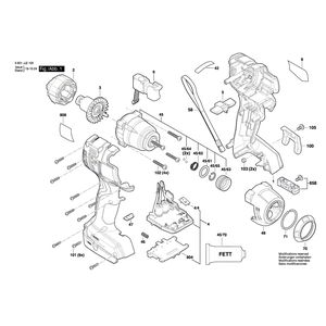 для аккумуляторного импульсного гайковерта Bosch GDR18V-200 18 V 3601JJ2100, деталировка 1