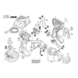 для аккумуляторного импульсного гайковерта Bosch GDS 12 V 12 V 3601J09500, деталировка 1