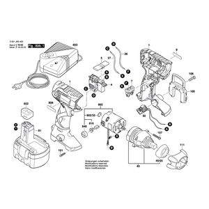 для аккумуляторного импульсного гайковерта Bosch GDS 14,4 V 14.4 V 3601J09400, деталировка 1