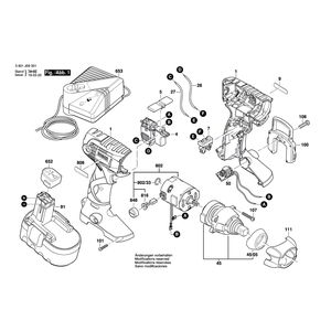 для аккумуляторного импульсного гайковерта Bosch GDS 18 V 18 V 3601J09301, деталировка 1