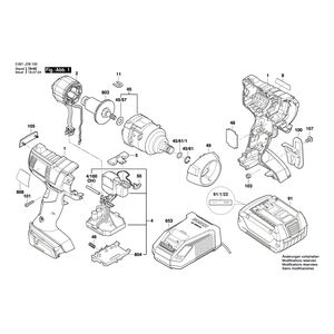 для аккумуляторного импульсного гайковерта Bosch GDS 18 V-EC 250 18 V 3601JD8100, деталировка 1