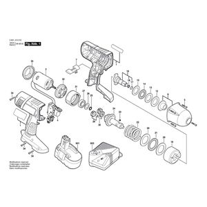 для аккумуляторного импульсного гайковерта Bosch GDS 18 V-HT 18 V 3601J10300, деталировка 1