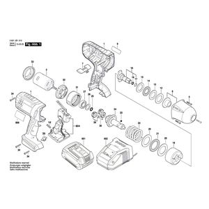 для аккумуляторного импульсного гайковерта Bosch GDS 18 V-LI HT 18 V 3601JB1300, деталировка 1